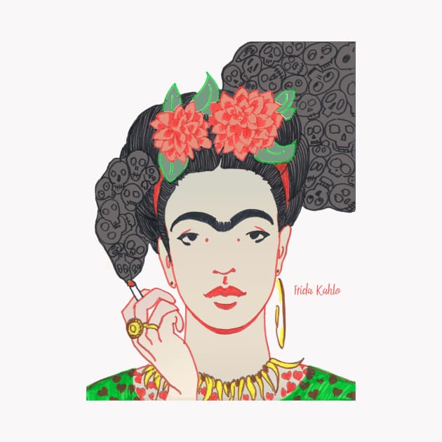 FRIDA KAHLO Mexican Feminist portrait painting by GalleryArtField