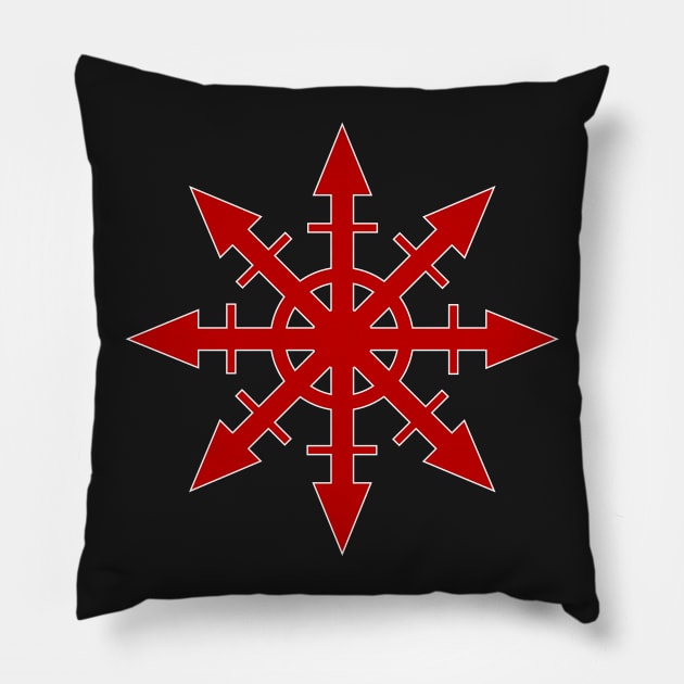 Red Chaostar Pillow by Salvaged Wisdom