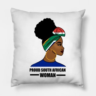 Proud South African Woman, South Africa Flag Pillow