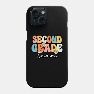 Second Grade Team Retro Groovy Back To School 2Nd Grade Phone Case