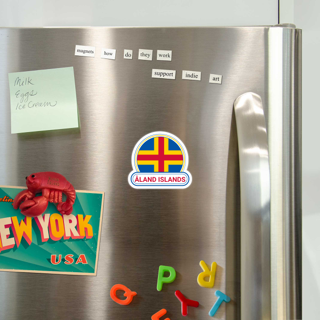 Åland Islands Country Badge - Åland Islands Flag by Yesteeyear