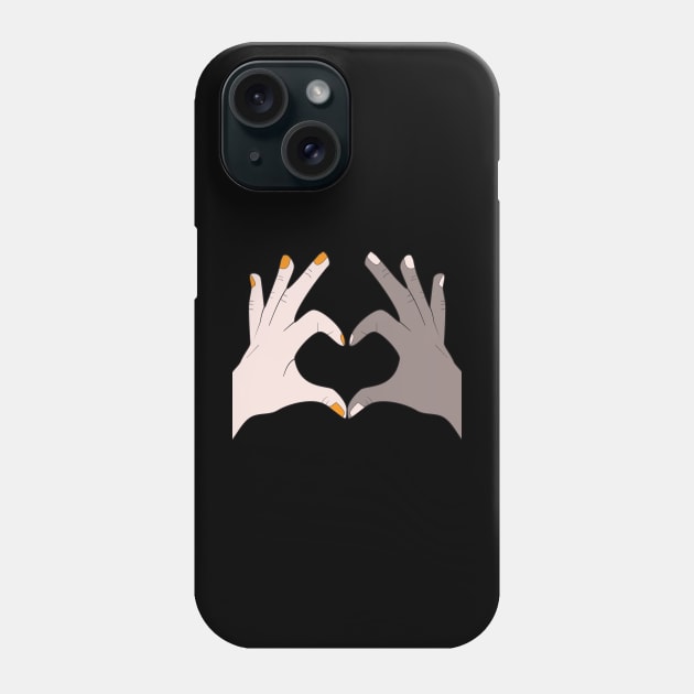Hands Making Heart Shape Love Sign Language Valentine's Day Phone Case by Okuadinya
