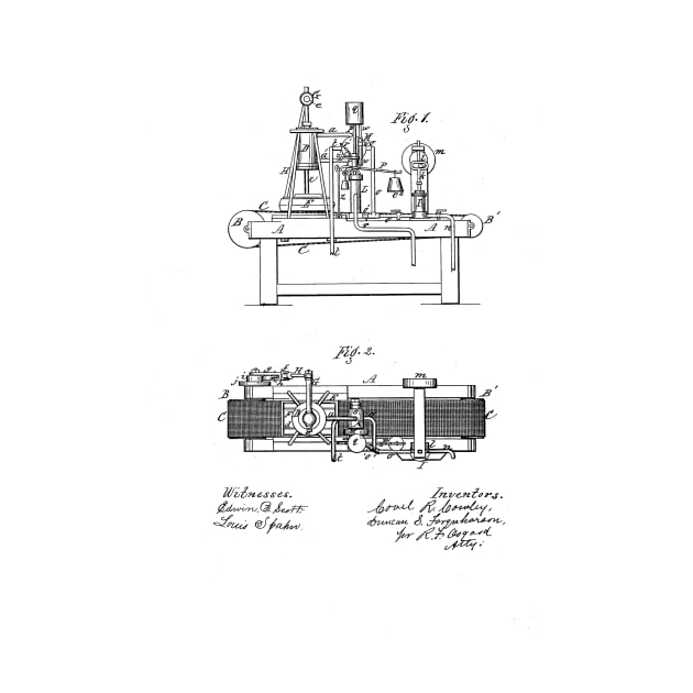 Cider and Wine Press Vintage Patent Hand Drawing by TheYoungDesigns