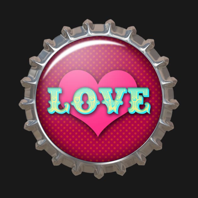 LOVE Bottle Cap | Romantic Valentine Sticker by Cherie(c)2022 by CheriesArt