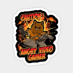 Caution Angry Video Gamer Rage Funny Gamer's Magnet