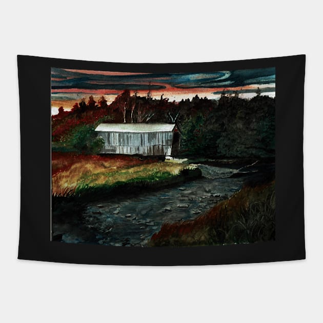 Malone Covered Bridge Kennebecasis # 23 Tapestry by DureallFineArt