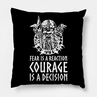 Viking Mythology Norse God Odin - Courage Is A Decision Pillow