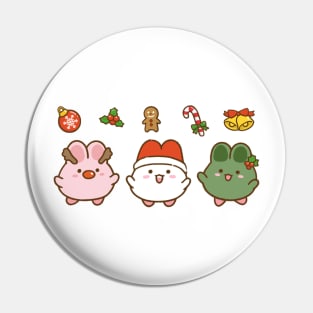 Cute Bunnies Christmas Pin