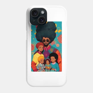 Seventies style afro haircut family Phone Case