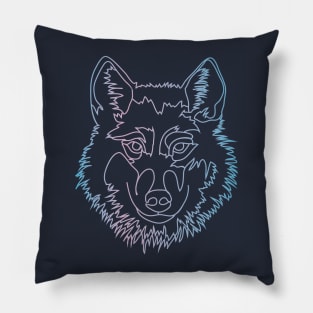 Vector wolf in one line Vector wolf in one line Pillow