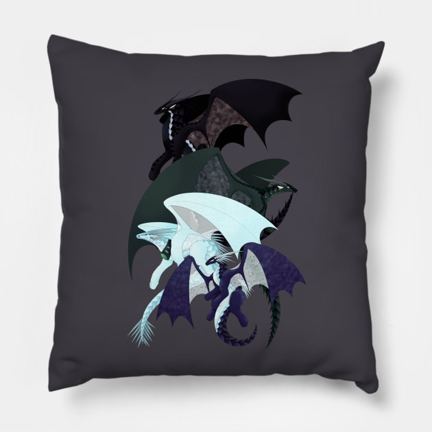 Wings of Fire - Whiteout, Arctic, Foeslayer, Darkstalker Pillow by giratina13