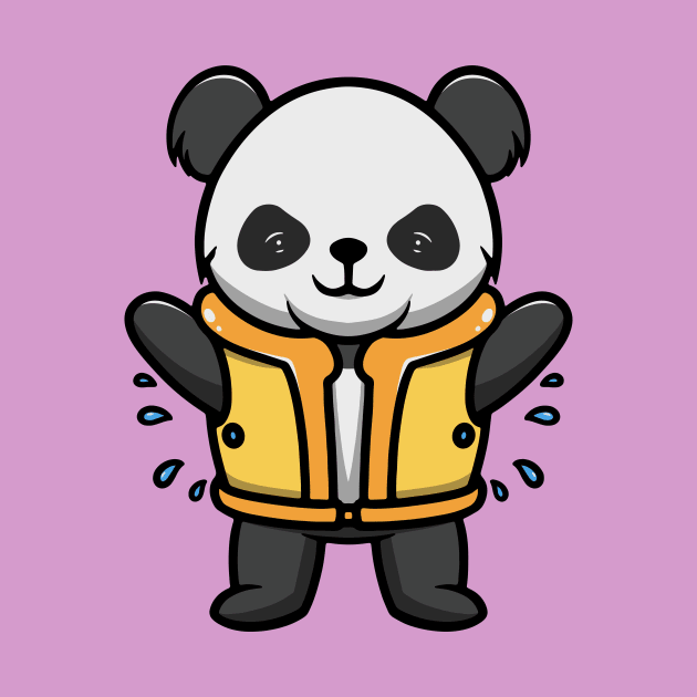 Cute Panda Wearing Lifebelt by Cubbone