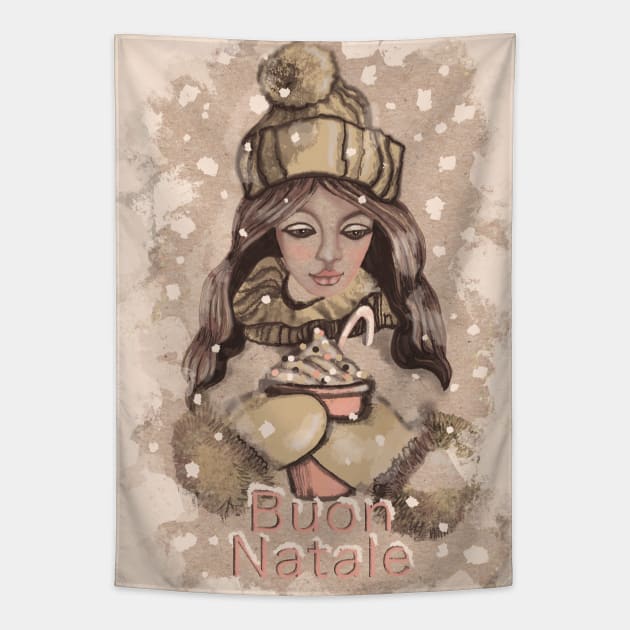 Buon Natale Tapestry by ArtKsenia