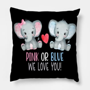 Baby Elephant Pink And Blue We Love You Pillow