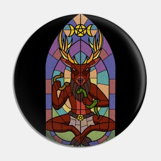 Horned God Stained Glass Pin