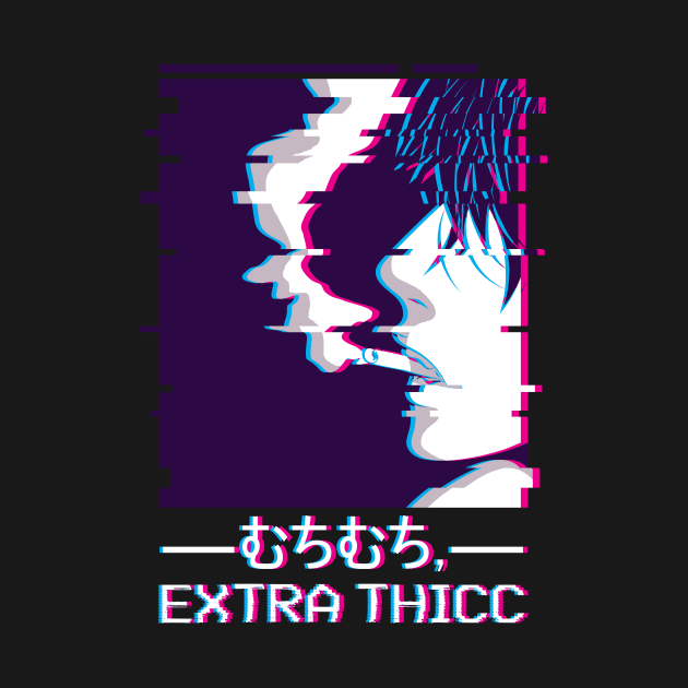 Exra Thicc Smoking Anime Boy Japanese Vaporwave by Alex21