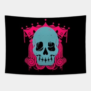 skull with king crown Tapestry