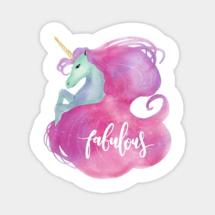 Fabulous Unicorn with Pink Mane Magnet