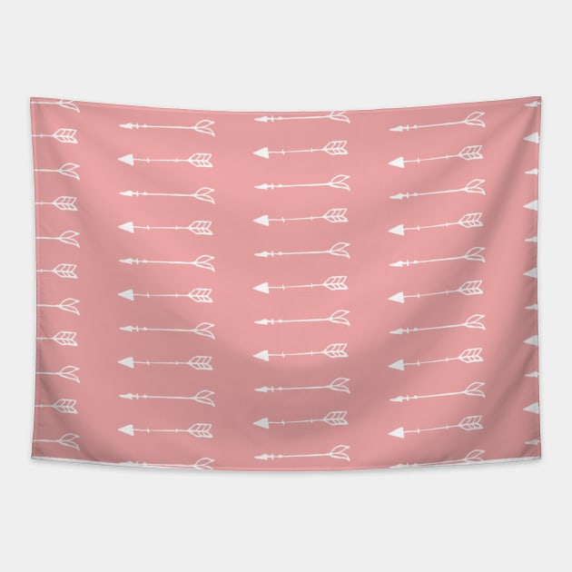 Arrow Pattern Pink Background Tapestry by Pattern Lab 