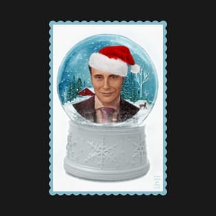 Christmas Hannibal in Winter Snow Globe with Santa Hat T-Shirt