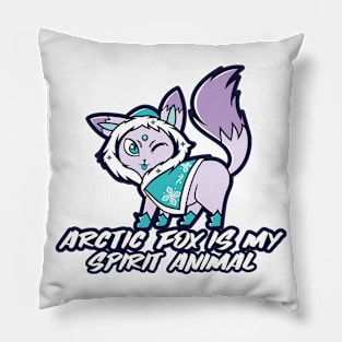 Arctic fox! Fantasy fox Pillow