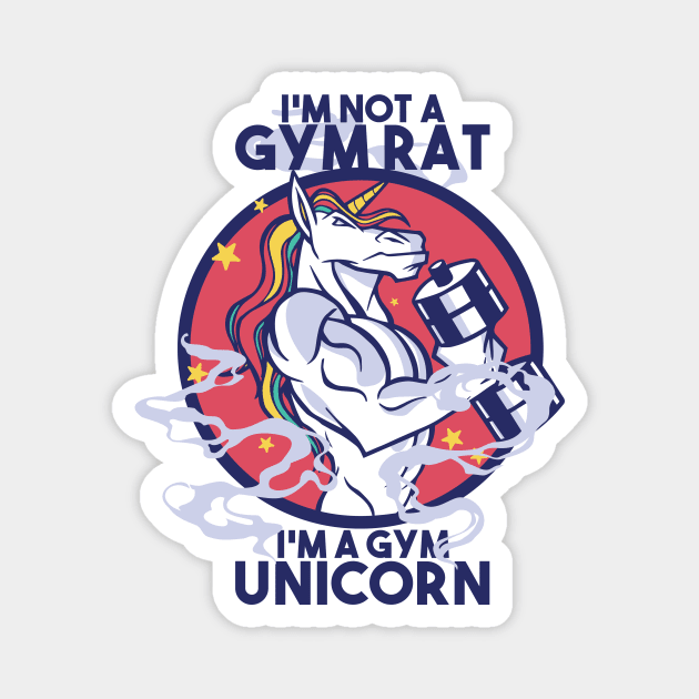 Gym Unicorn weightlifter Magnet by 2P-Design