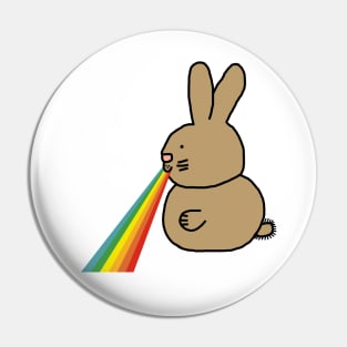 Animals with Rainbow Puke Bunny Rabbit Pin