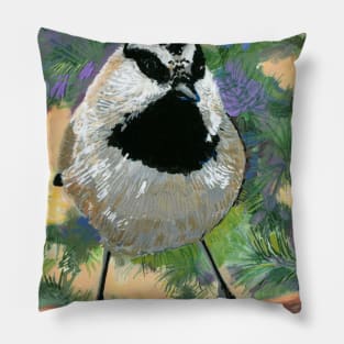 Mountain Chickadee Bird Pillow