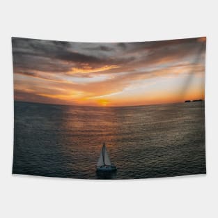 Sunset Sailing Tapestry