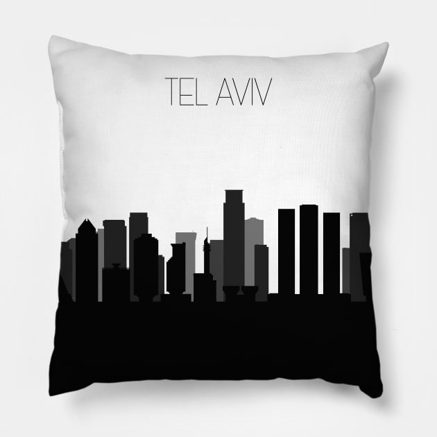 Tel Aviv Skyline Pillow by inspirowl