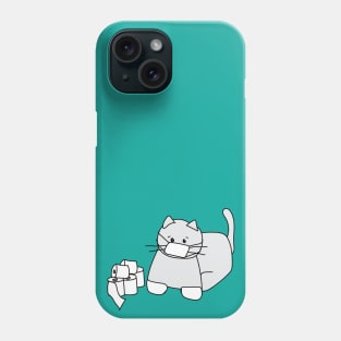 Corona Cat White Gloves Aqua Back Phone Case