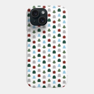 Colorful Ditsy Pine Tree Polka Dot - Red, Blue, Green, Grey - Cozy Winter Collection Phone Case