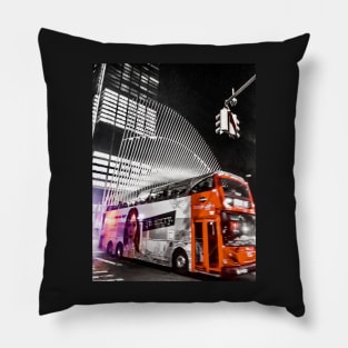 Tour Bus in Manhattan, New York City Pillow