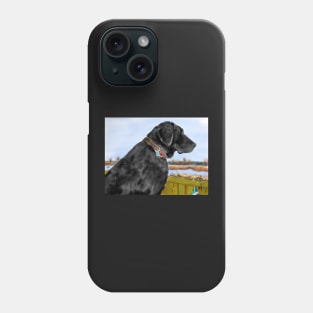 Black Labrador Retriever on the Pond Phone Case