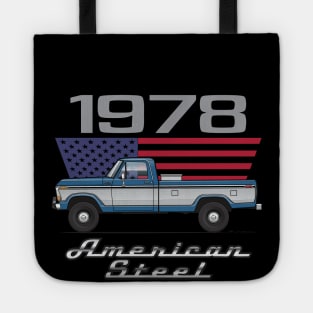 American Steel Tu Tone-Bahama Blue and Silver Tote