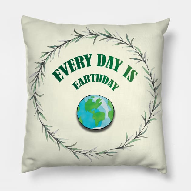 Everyday is Earthday Pillow by bamboonomads