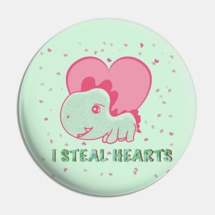 I steal hearts valentines day cute dinosaur Pin