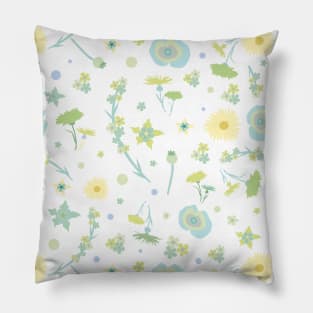 Green and Yellow Floral Pattern Pillow