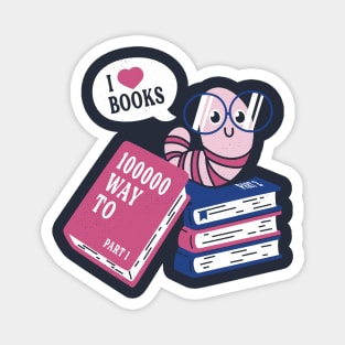 Worm Love Books Magnet