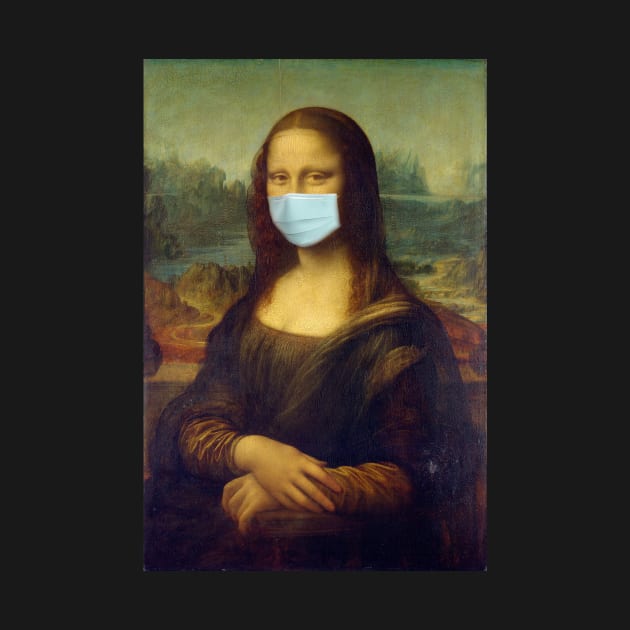 Pandemic Mask Art Mona Lisa by Bevatron