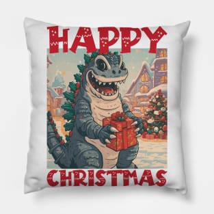 Happy Christmas with Godzilla - 2 Pillow