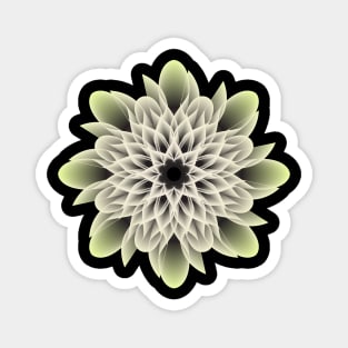 Beautiful White and Yellow Artistic Flower Magnet