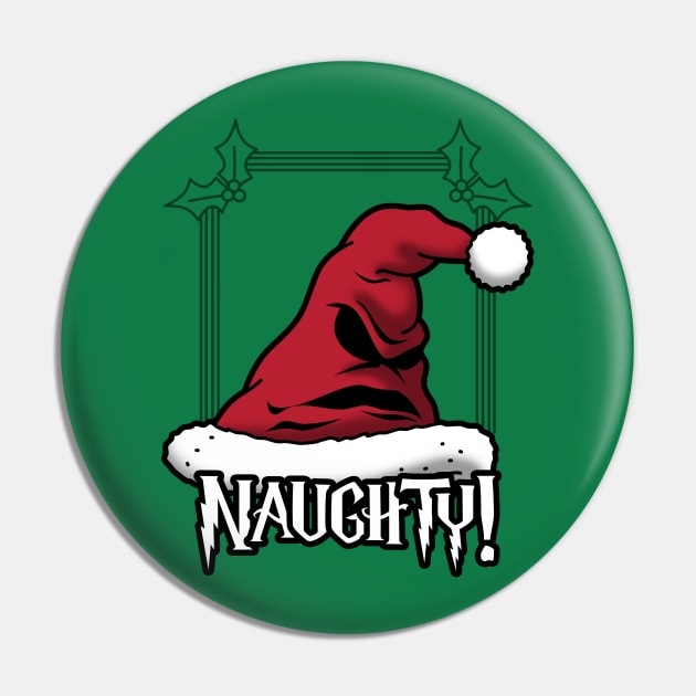 Christmas Fantasy Naughty Or Nice Sorter Santa Claus Hat Pin by BoggsNicolas