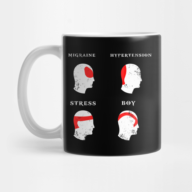 Kratos Head Ache Boy Chart God Of War Meme God Of War Mug Teepublic
