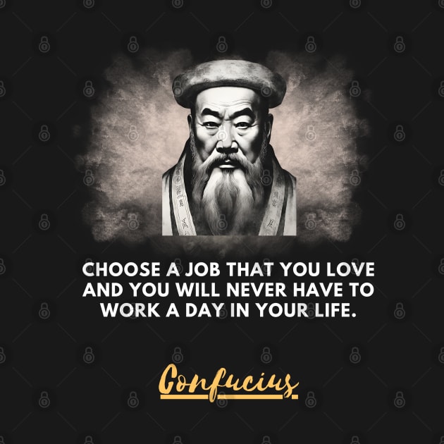 Black and white portrait of Confucius and quote by CachoGlorious