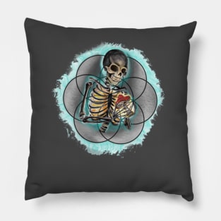 Skeleton and mushroom Pillow