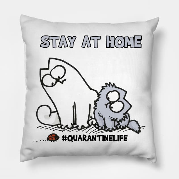 Simons Cat Stay At Home Pillow by devanpm