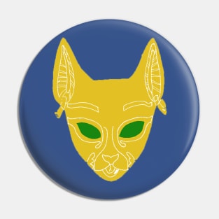 Bastet Mask - Emerald Eyes Pin