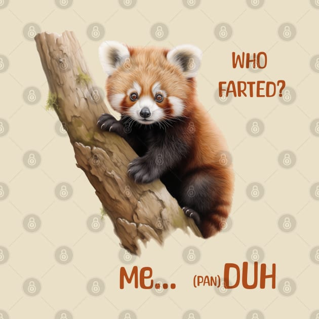 Who Farted? Funny red panda by Violet77 Studio