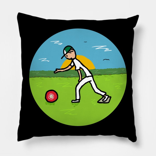 Lawn Bowls Pillow by Mark Ewbie